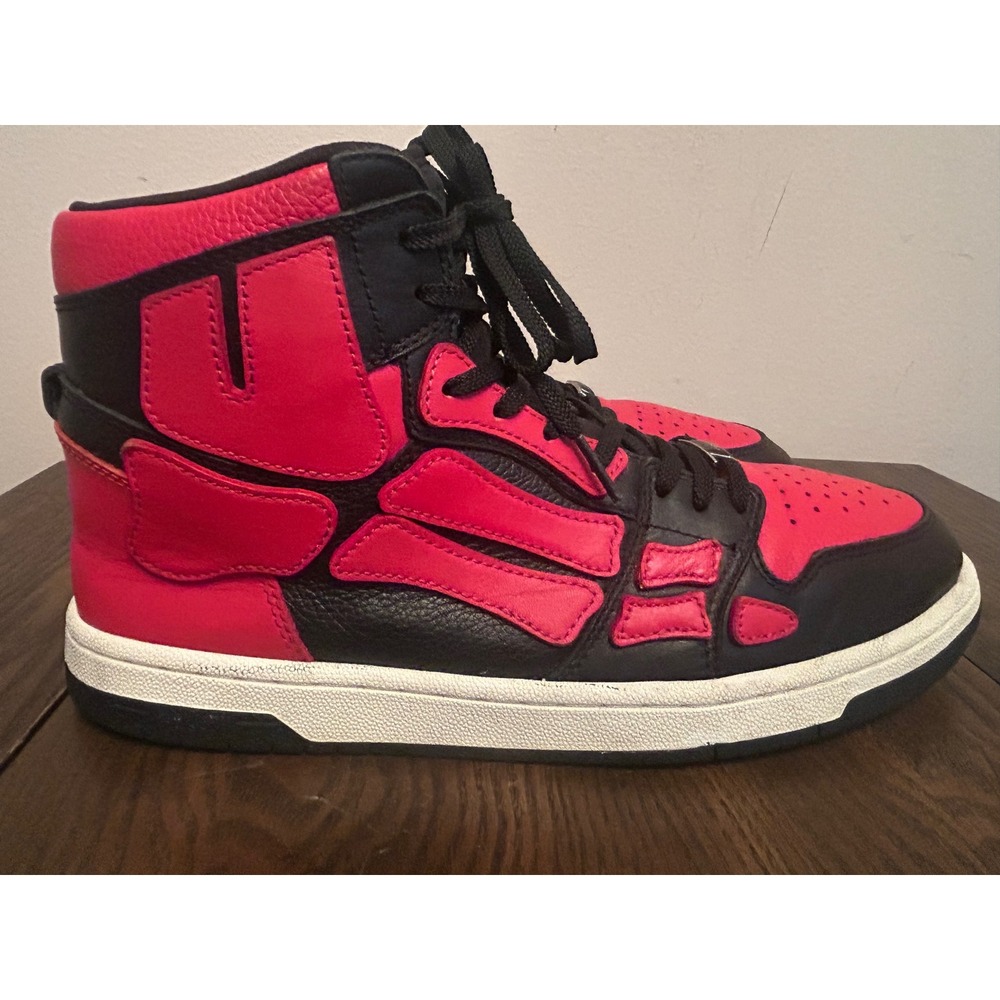 Amiri Skel High top Red Black Skeleton Sneakers Men's Size 11